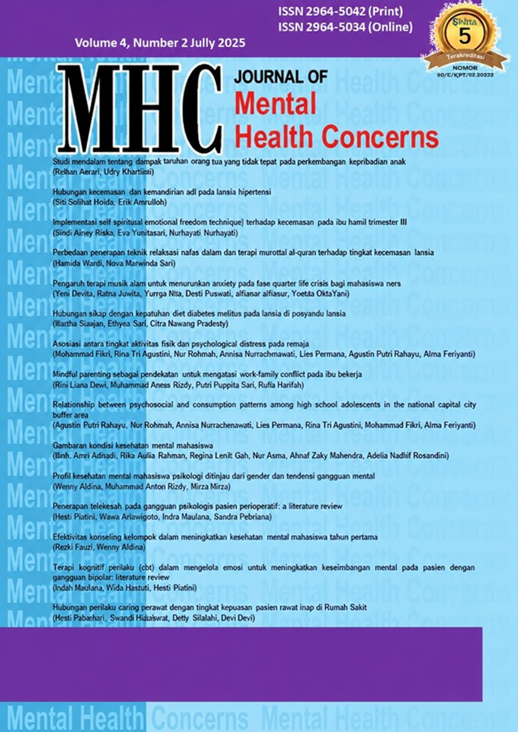 JOURNAL OF Mental Health Concerns