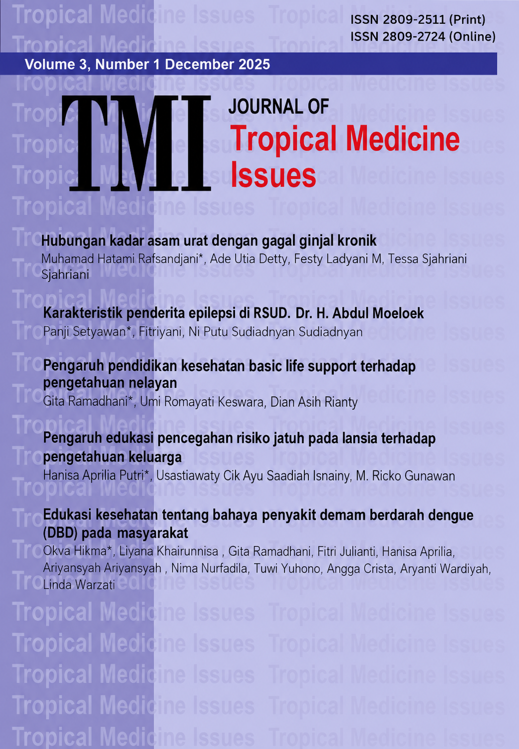 JOURNAL OF Tropical Medicine Issues