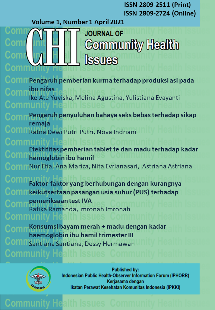 Cover CHI JOURNAL OF Community Health Issues
